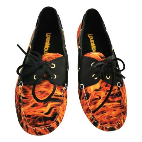 Loudmouth Other - Loudmouth 'Fireman's Find' Flame Casual Golf Sailor Boat Deck Shoes Sz 10